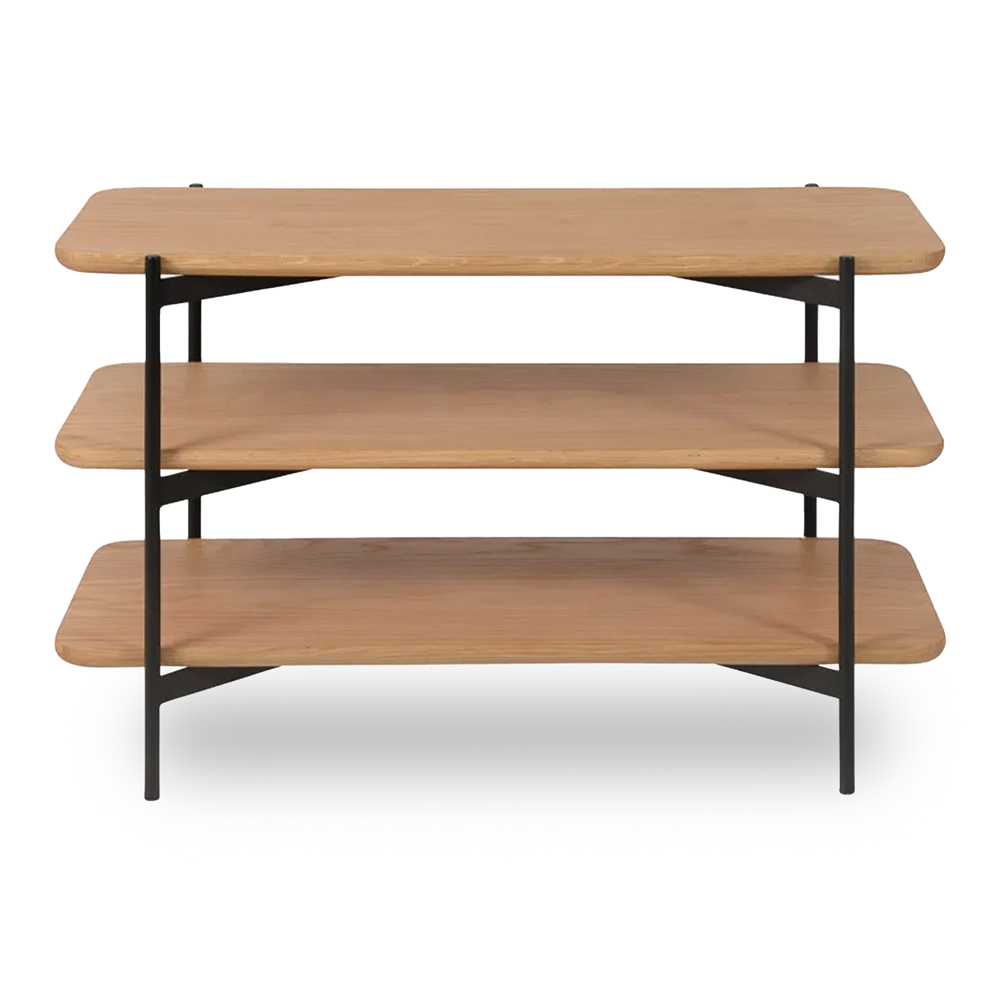 Carla 90cm triple-level wooden side table with black frame – AK Interior Living