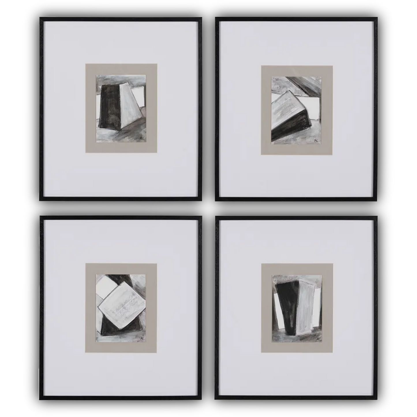 Rory abstract art set of four framed pictures with unique designs