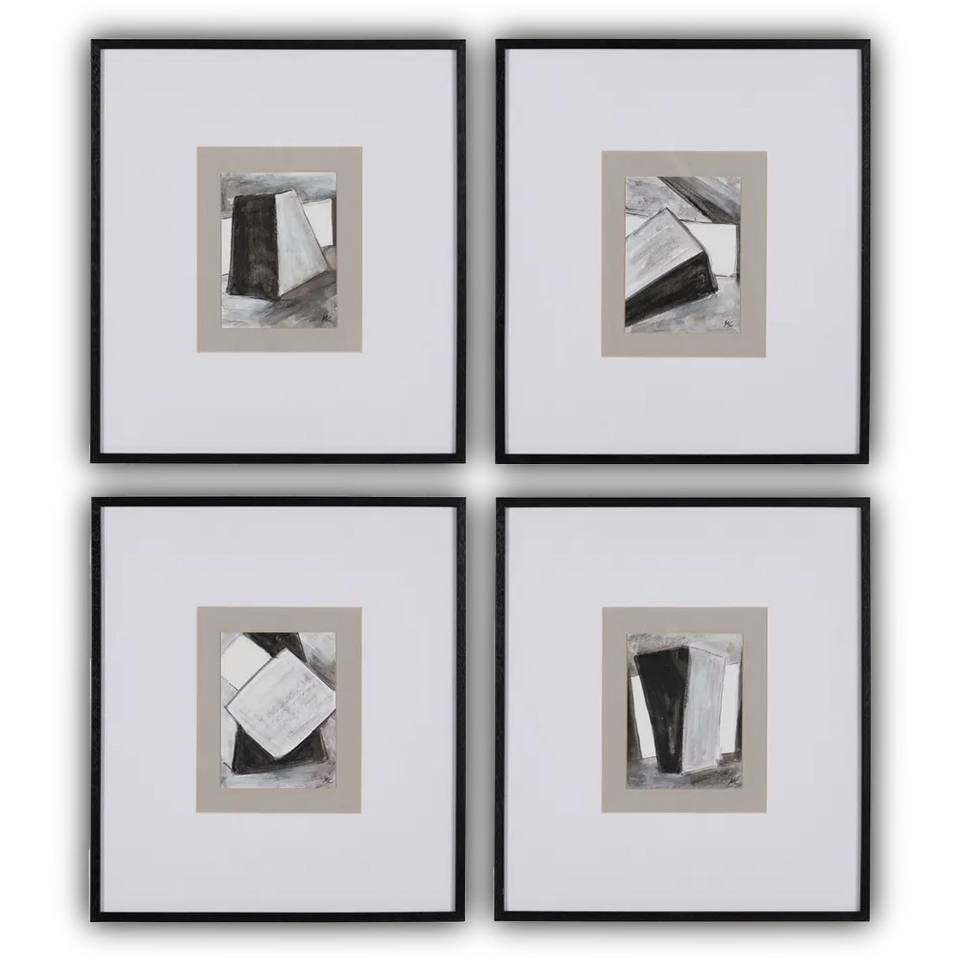 Rory abstract art set of four framed pictures with unique designs