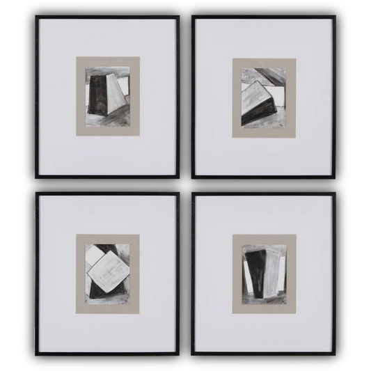 Rory abstract art set of four framed pictures with unique designs