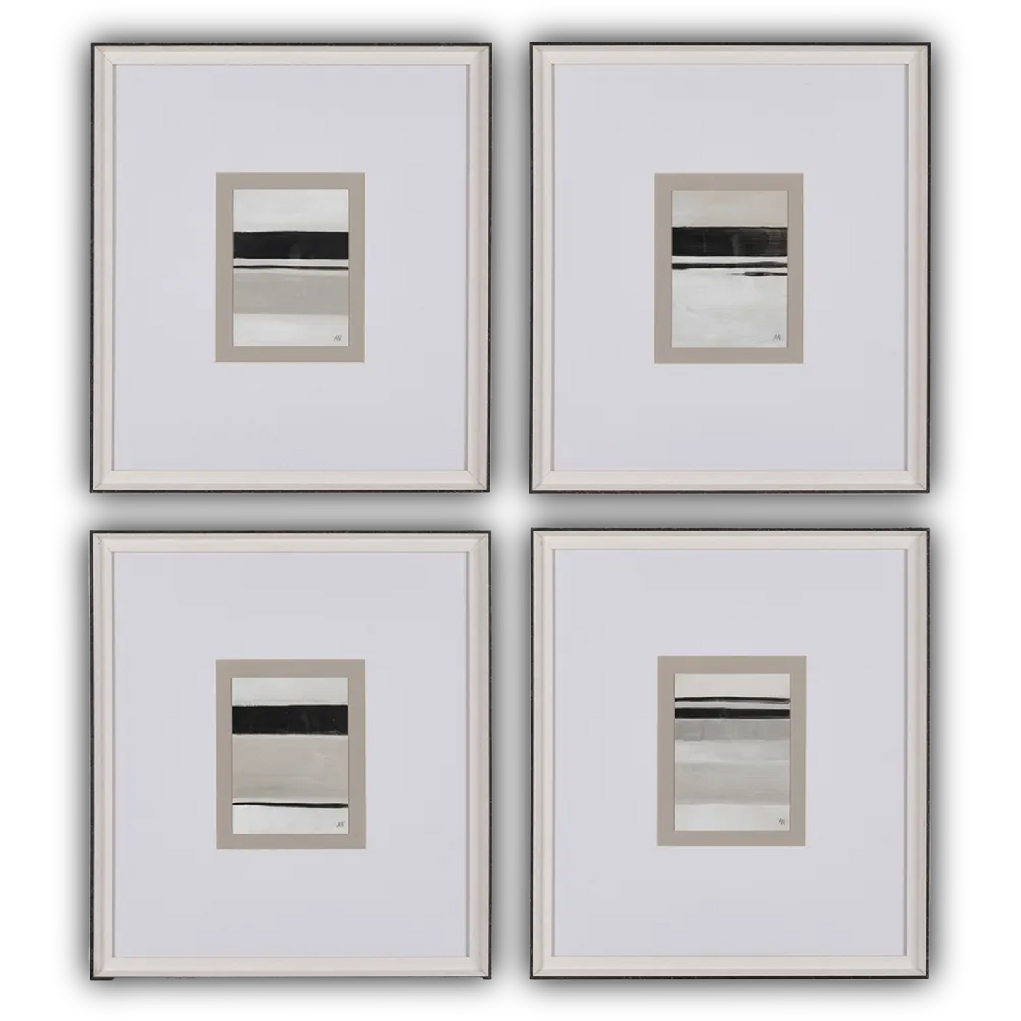 Oisin Abstract Art Collection – Set of 4 Framed Pieces, 44x50 cm