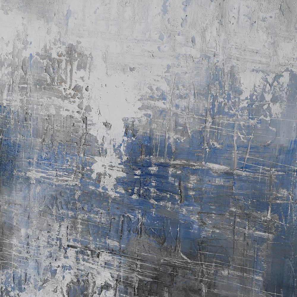 DANIEL Large abstract oil painting with textured brushwork.