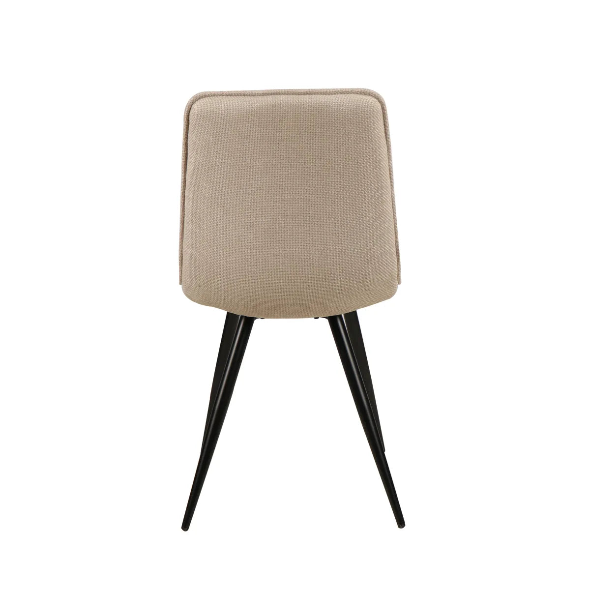 POND dining chair with stitched fabric seat and black metal legs