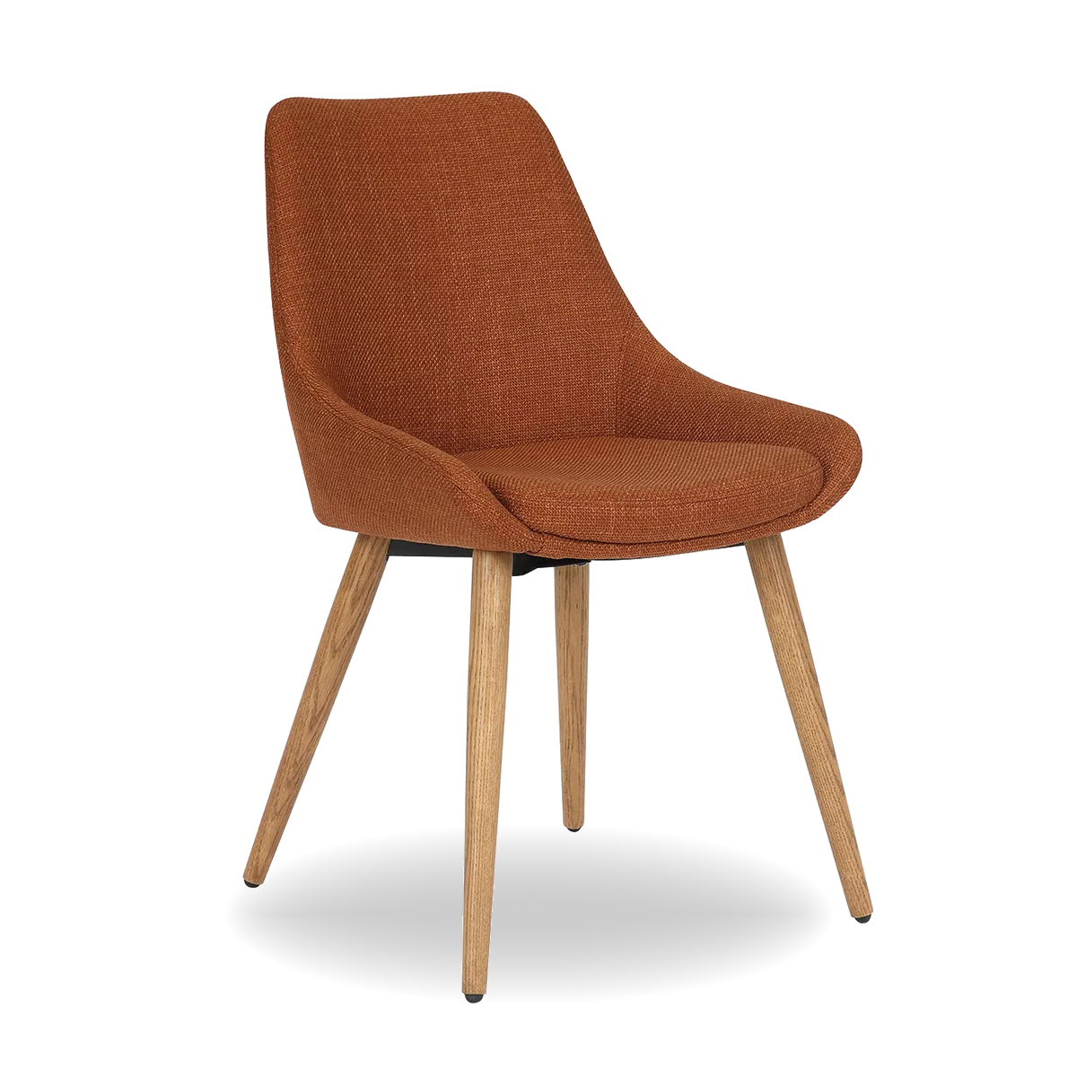 RUSO dining chair with fabric seat and dark oak wood legs