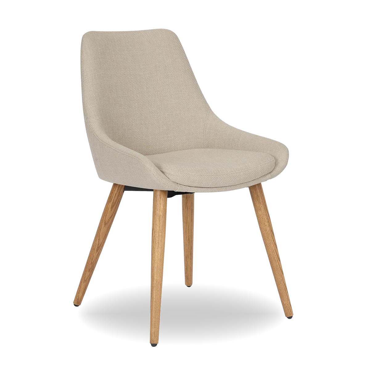 RUSO dining chair with fabric seat and dark oak wood legs