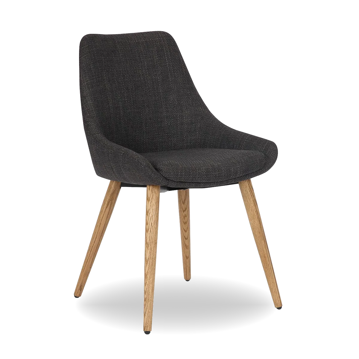 RUSO dining chair with fabric seat and dark oak wood legs