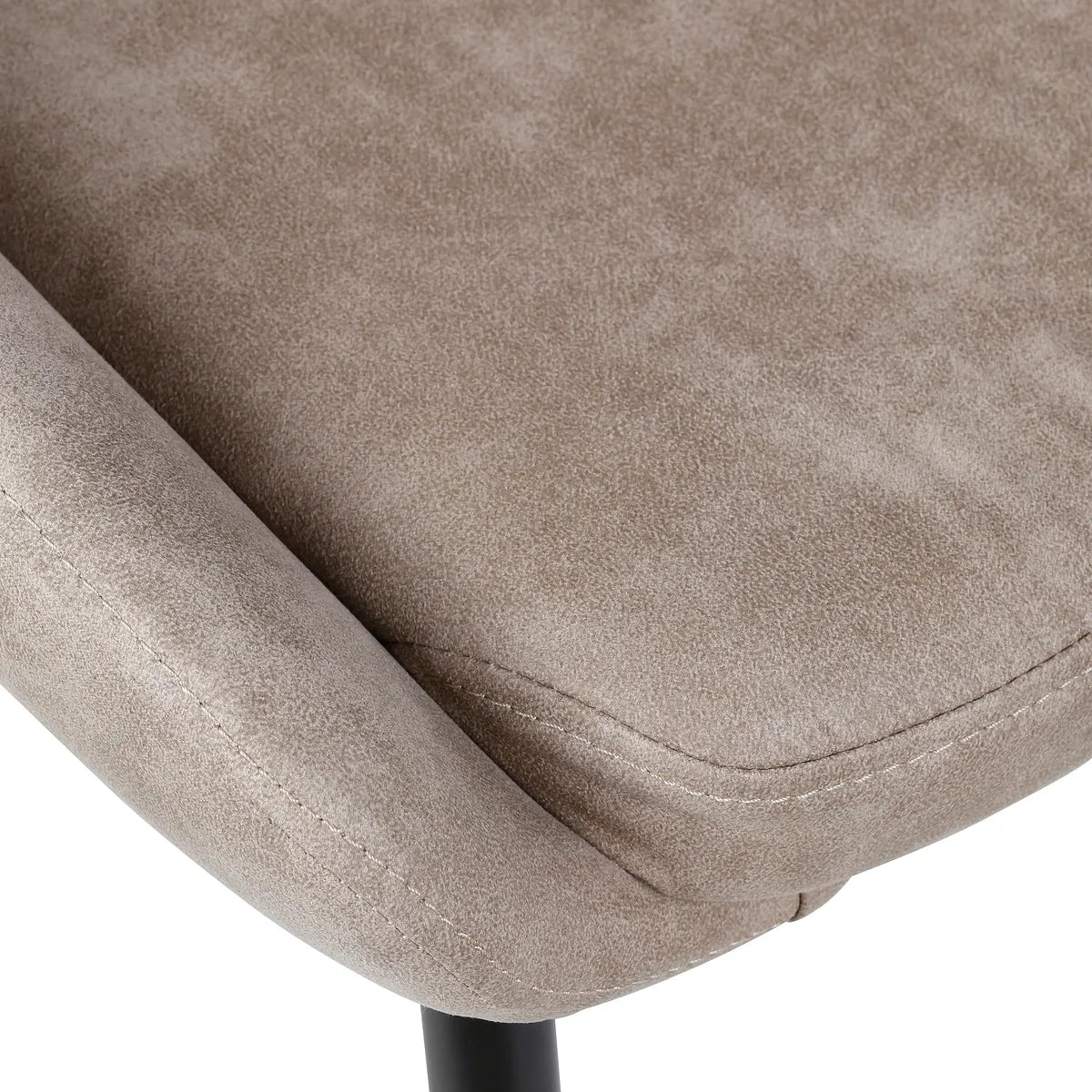 NESS suede-effect dining chair with curved back and black metal legs