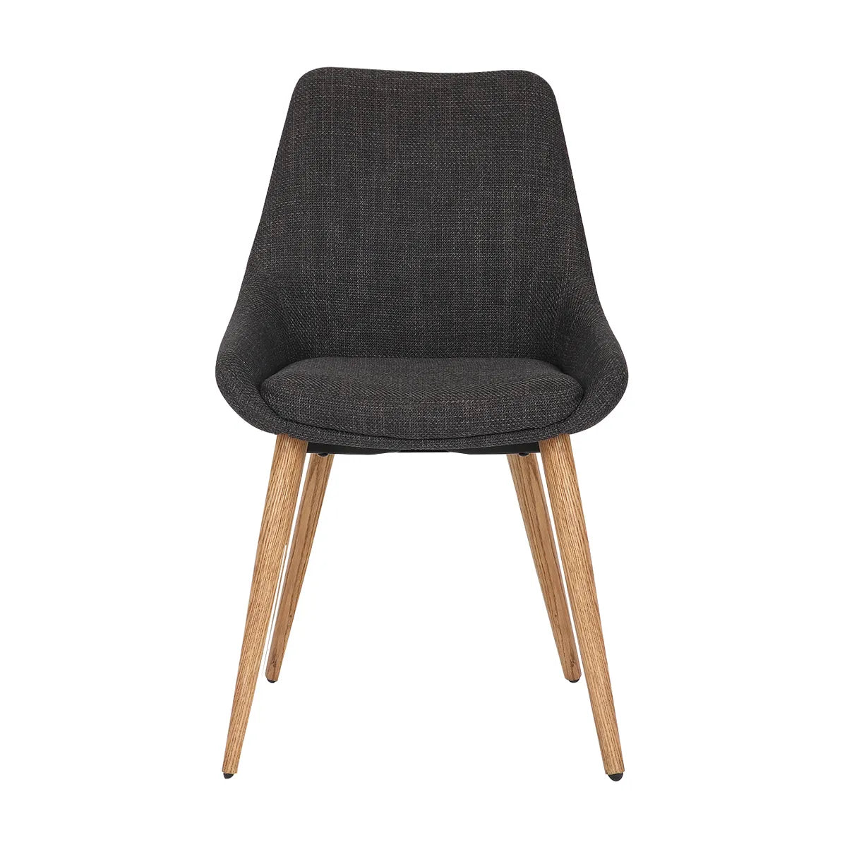 RUSO dining chair with fabric seat and dark oak wood legs
