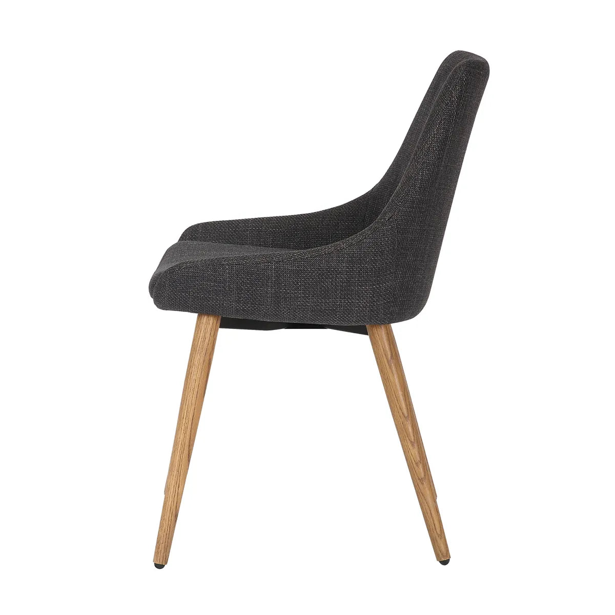 RUSO dining chair with fabric seat and dark oak wood legs