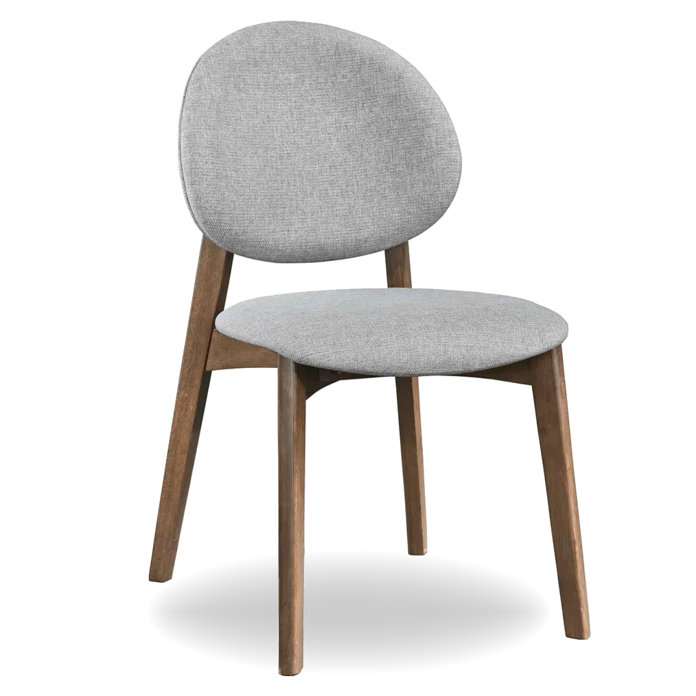 OLDI dining chair with fabric seat and walnut wood legs