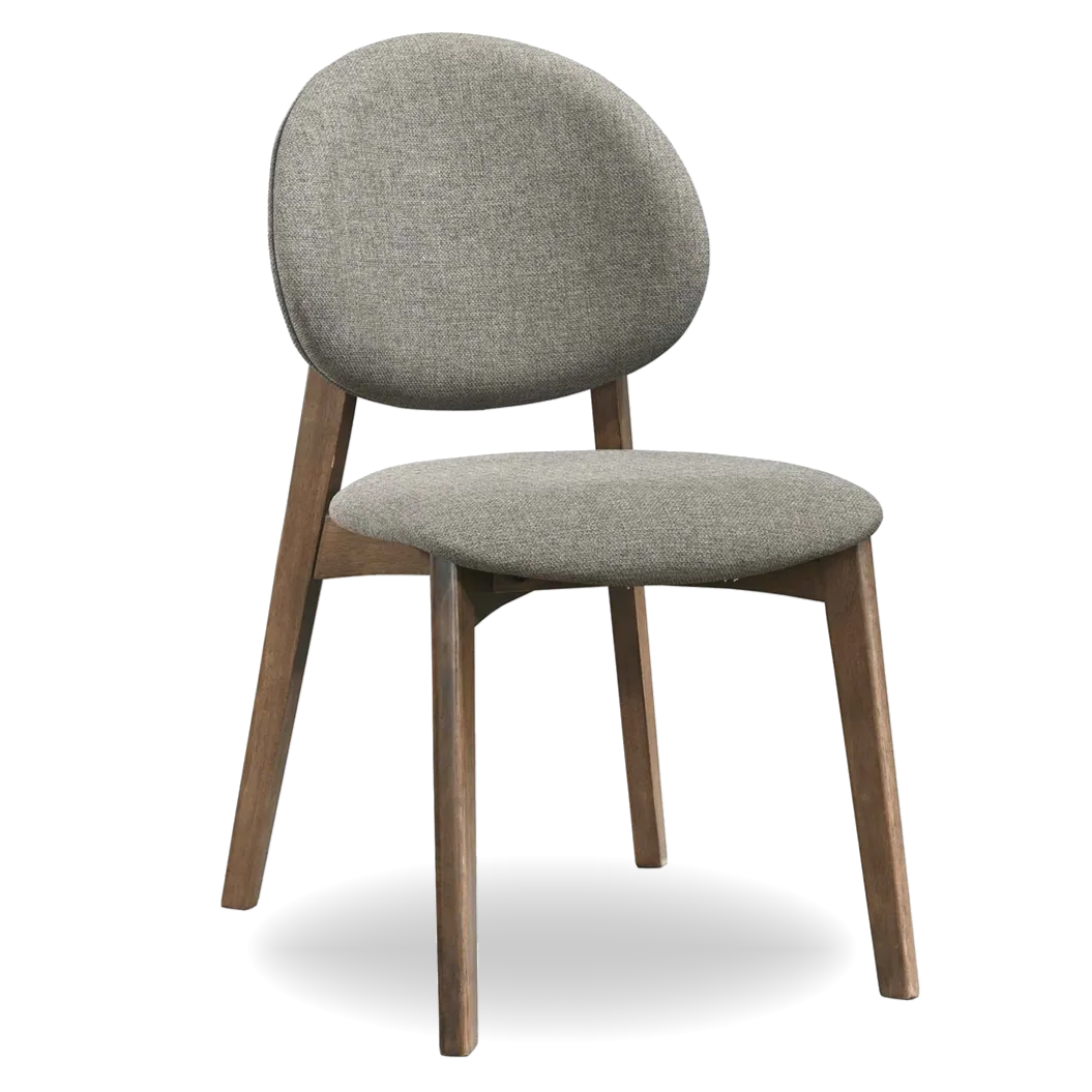 OLDI dining chair with fabric seat and walnut wood legs
