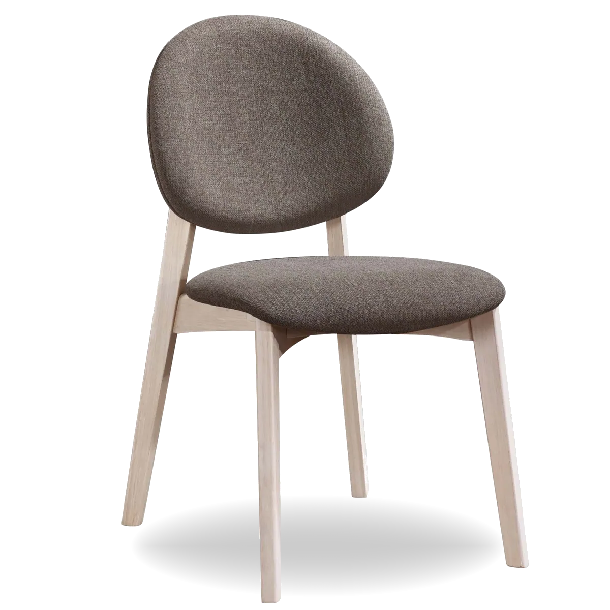 DOLI dining chair with fabric upholstery and natural oak legs