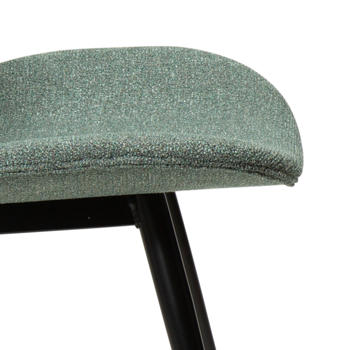 GAIA fabric upholstered dining chair with sculpted seat and tapered legs from AK Interior Living