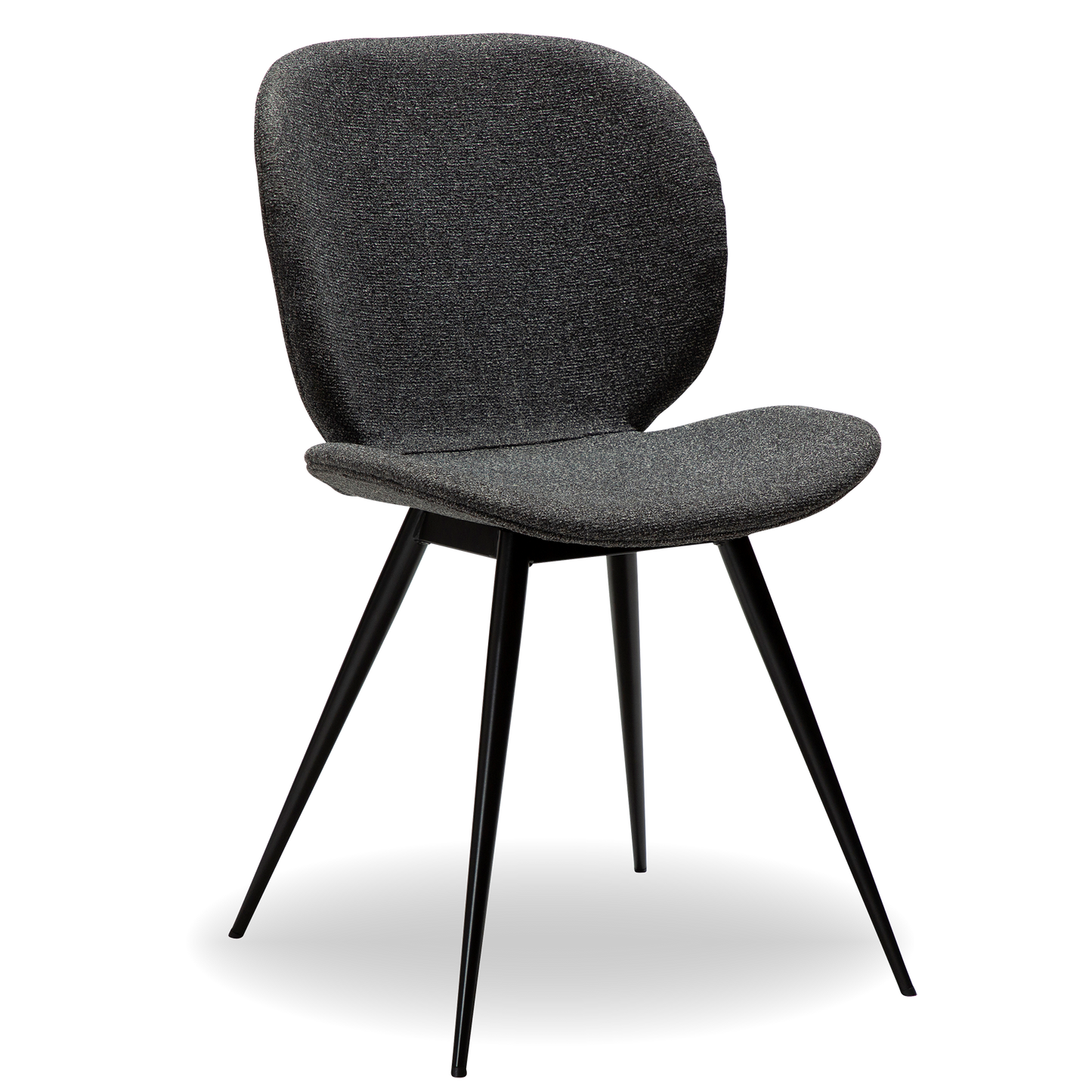 GAIA fabric upholstered dining chair with sculpted seat and tapered legs from AK Interior Living