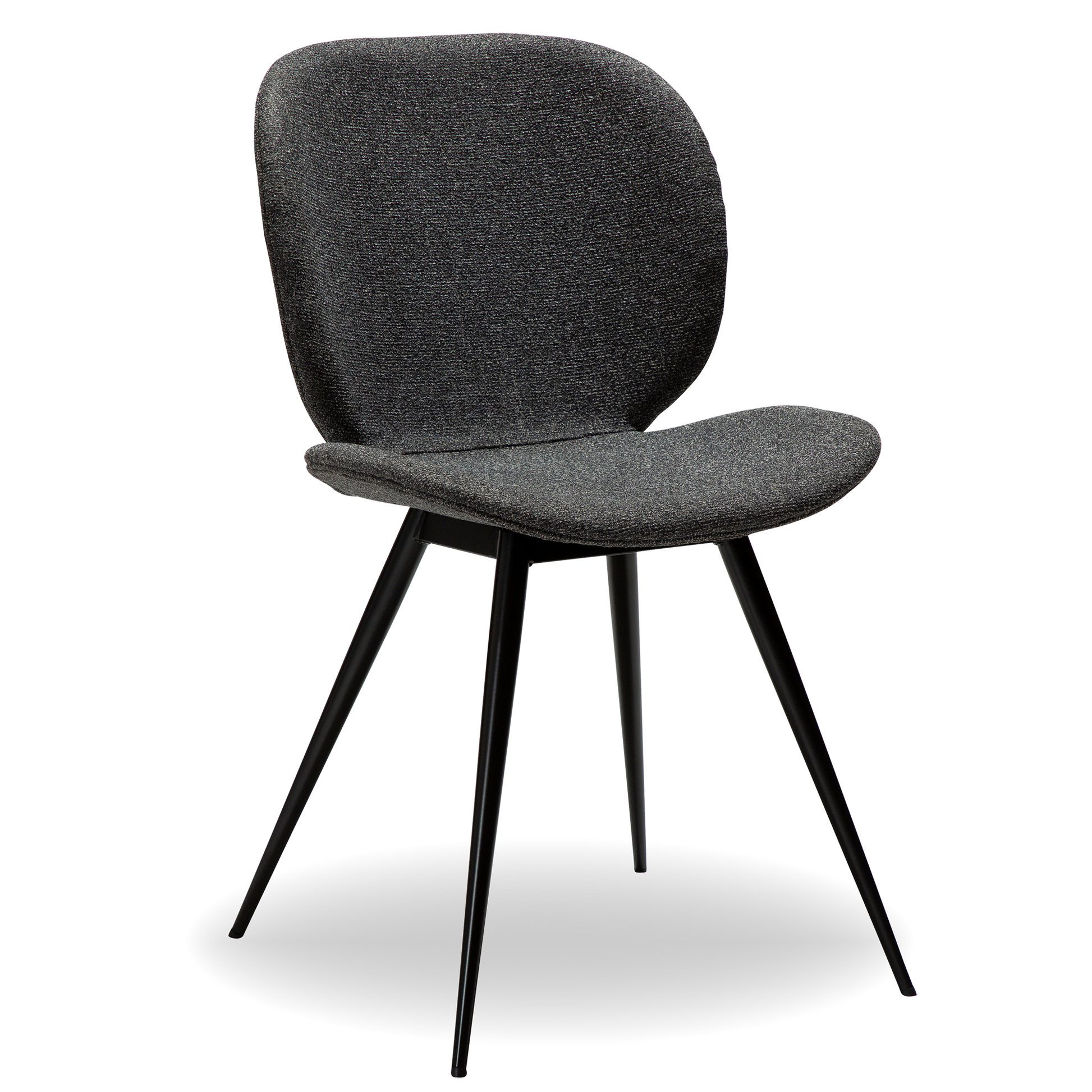 GAIA fabric upholstered dining chair with sculpted seat and tapered legs from AK Interior Living