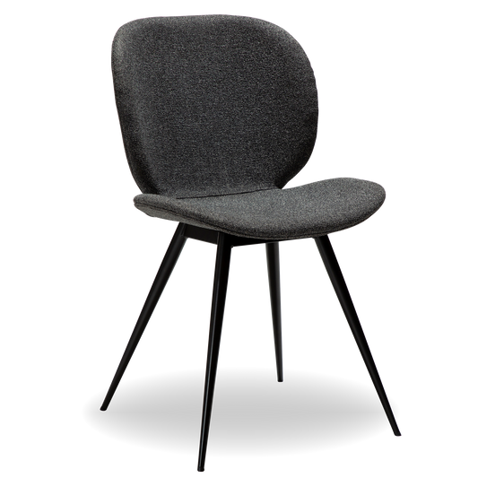 GAIA fabric upholstered dining chair with sculpted seat and tapered legs from AK Interior Living