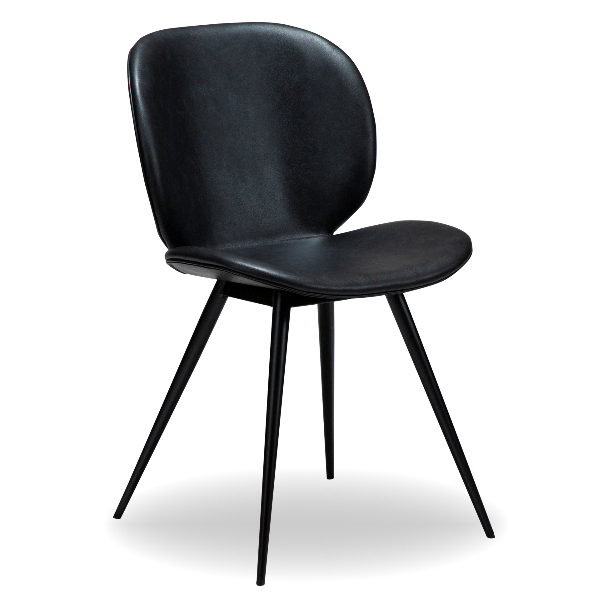 GINA dining chair – faux leather seat with curved back and conical legs | AK Interior Living
