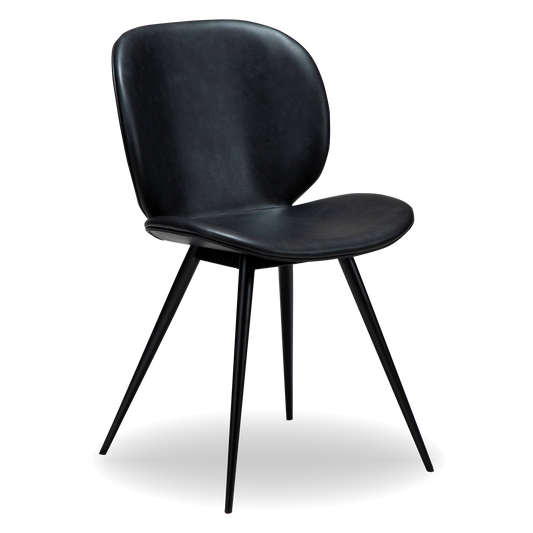 GINA dining chair – faux leather seat with curved back and conical legs | AK Interior Living
