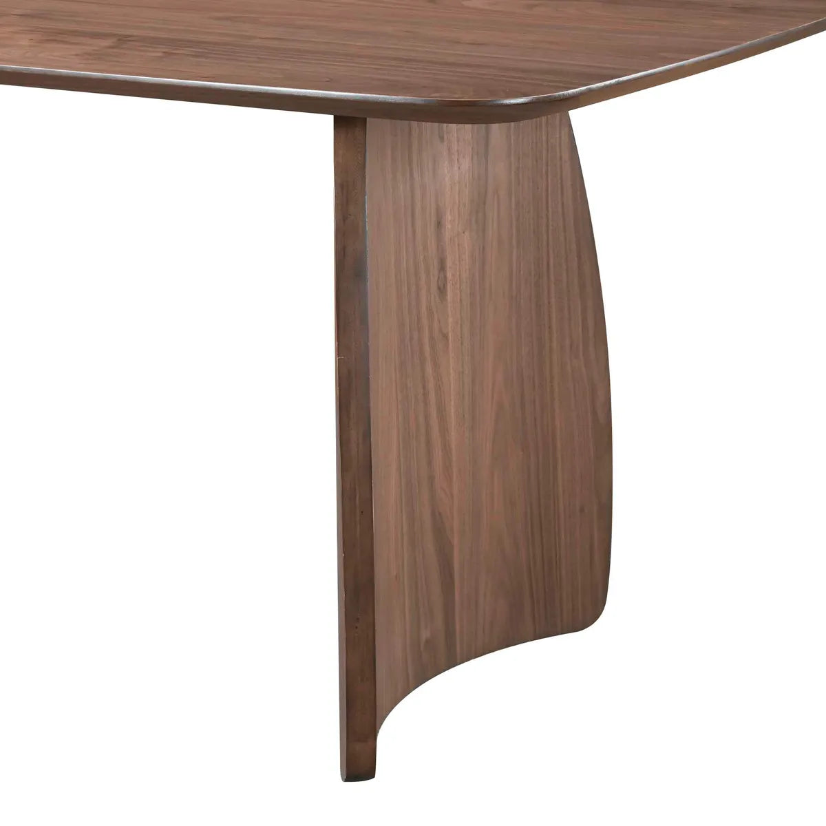 Alberto 180 cm Walnut-Veneered Dining Table with sculptural curved wood base