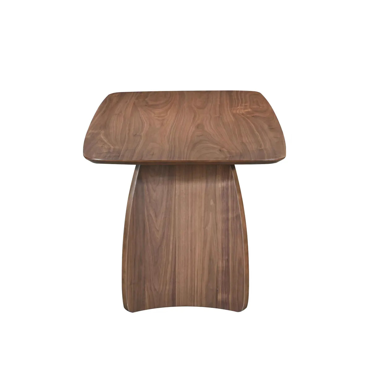 Alberto 180 cm Walnut-Veneered Dining Table with sculptural curved wood base