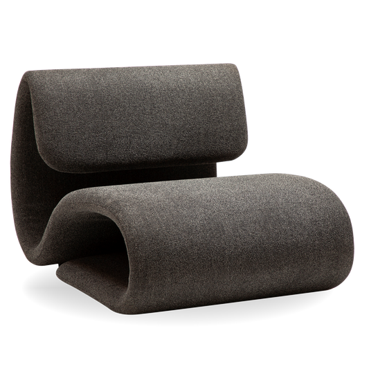 BEBE sculptural upholstered lounge chair with curved silhouette from AK Interior Living