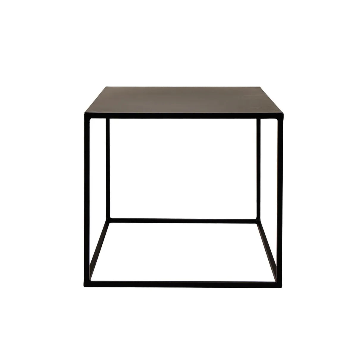 Jimena 40 cm black metal cube end table with minimalist frame – AK Interior Living