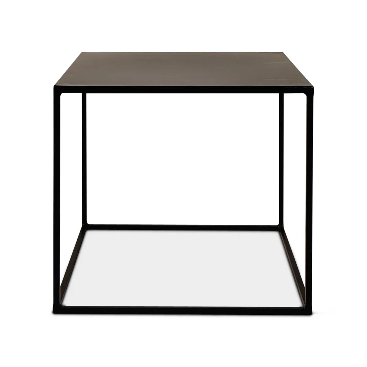 Jimena 40 cm black metal cube end table with minimalist frame – AK Interior Living
