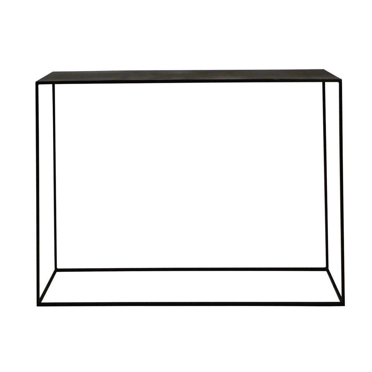 Iria black minimalist metal console table, 110 cm wide – AK Interior Living