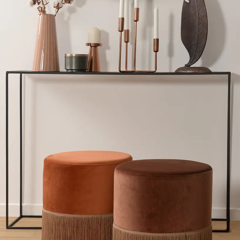Iria black minimalist metal console table, 110 cm wide – AK Interior Living