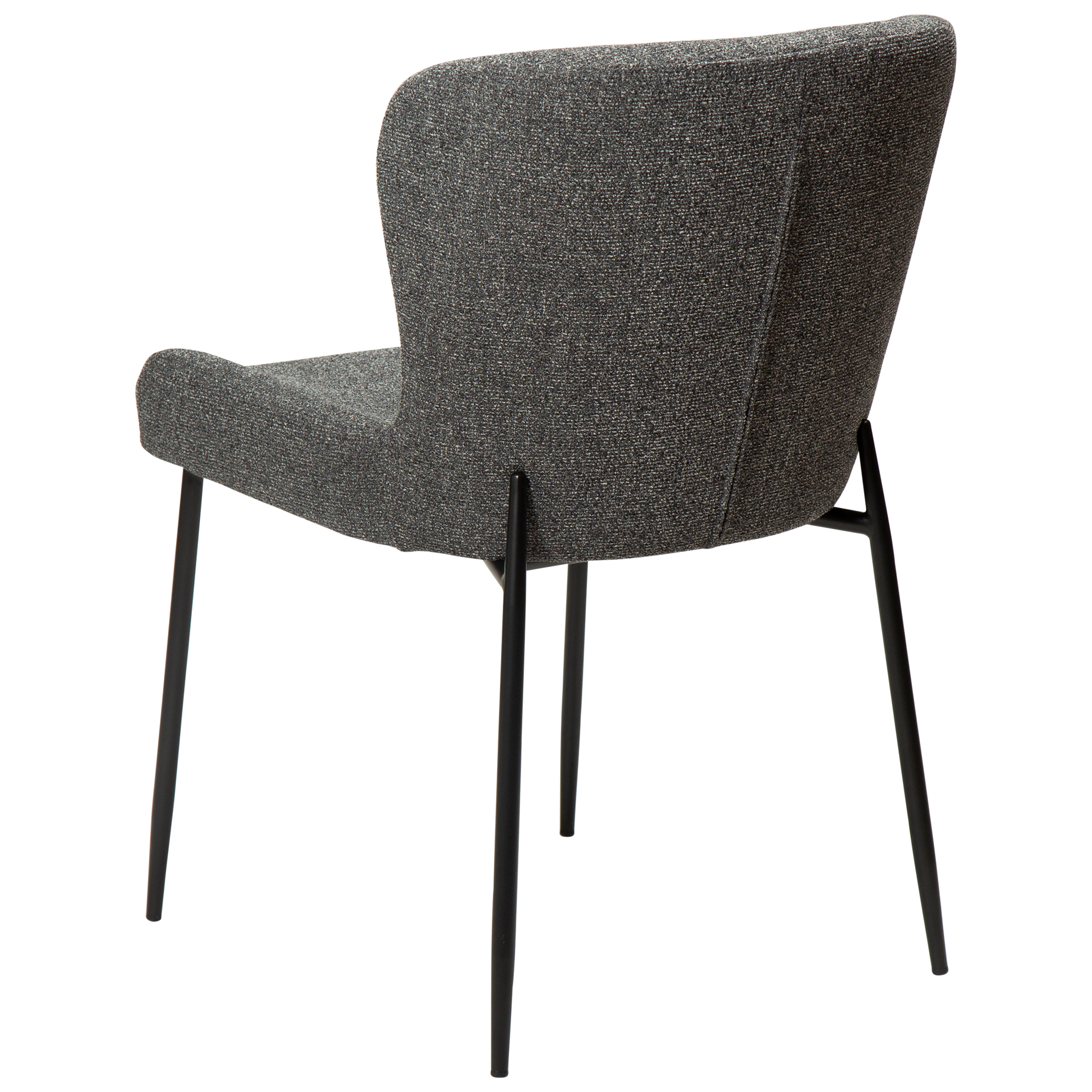 NORA pebble grey bouclé dining chair with black extended legs and curved seat by AK Interior Living