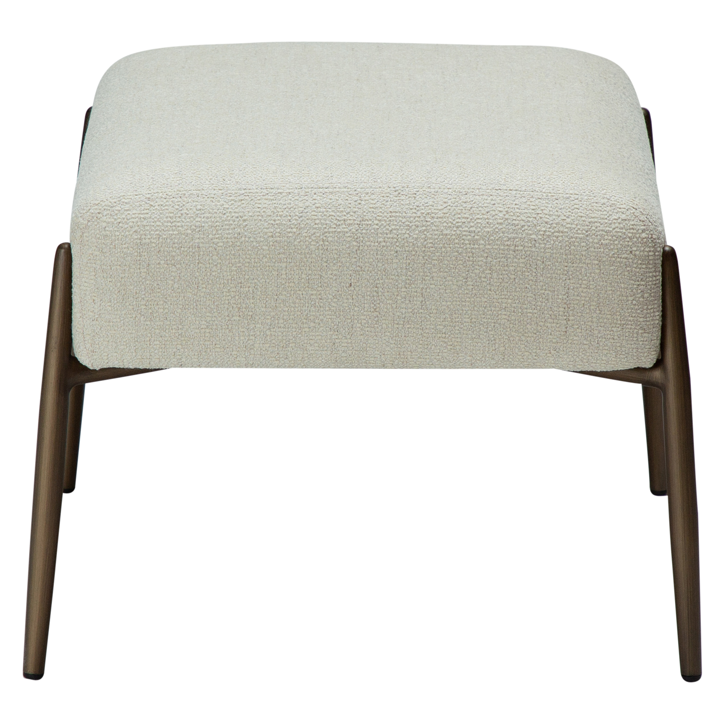 SALMA bone white bouclé footstool with antique brass legs from AK Interior Living
