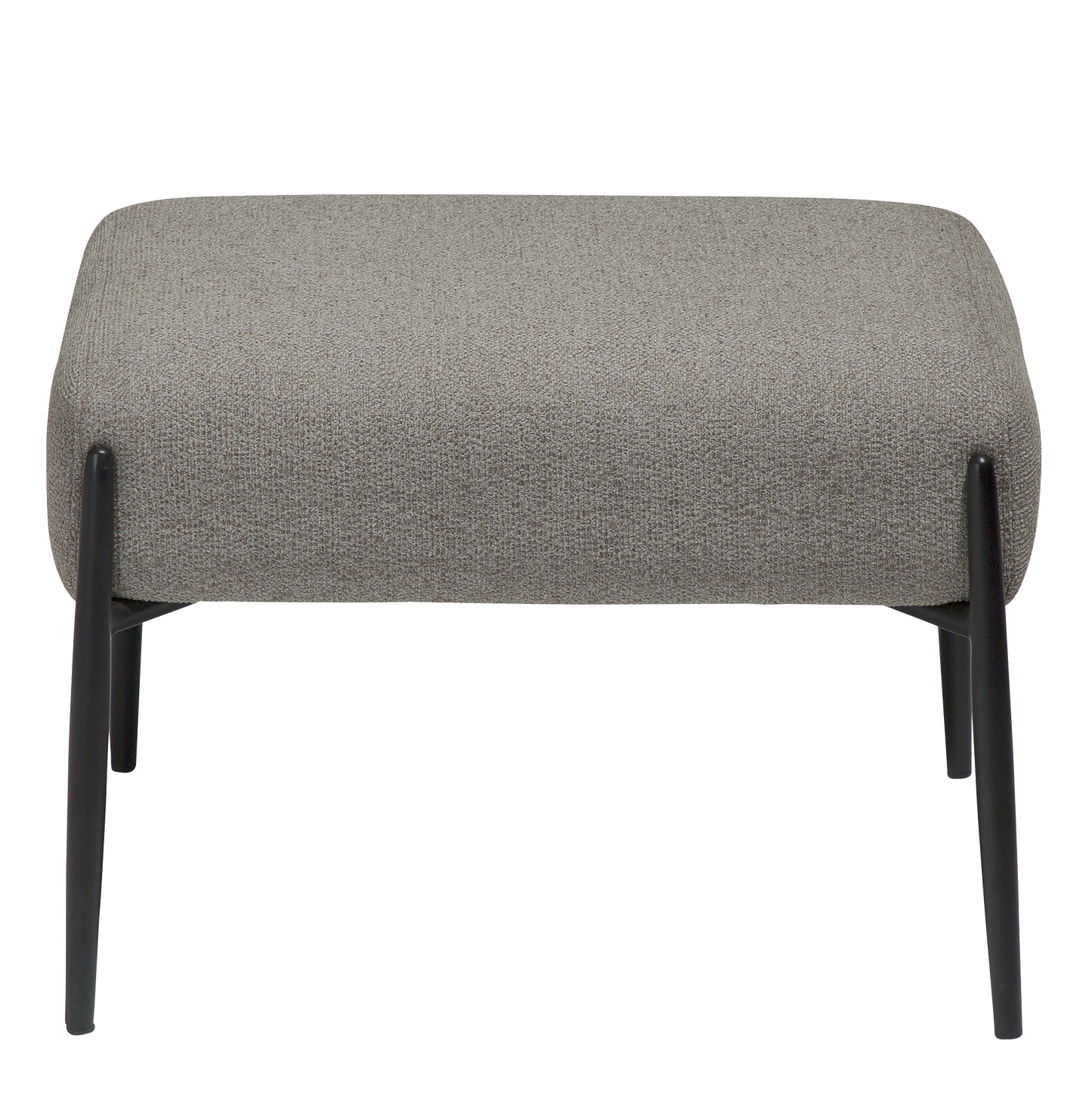 INDIA pebble earth bouclé footstool with black metal legs from AK Interior Living