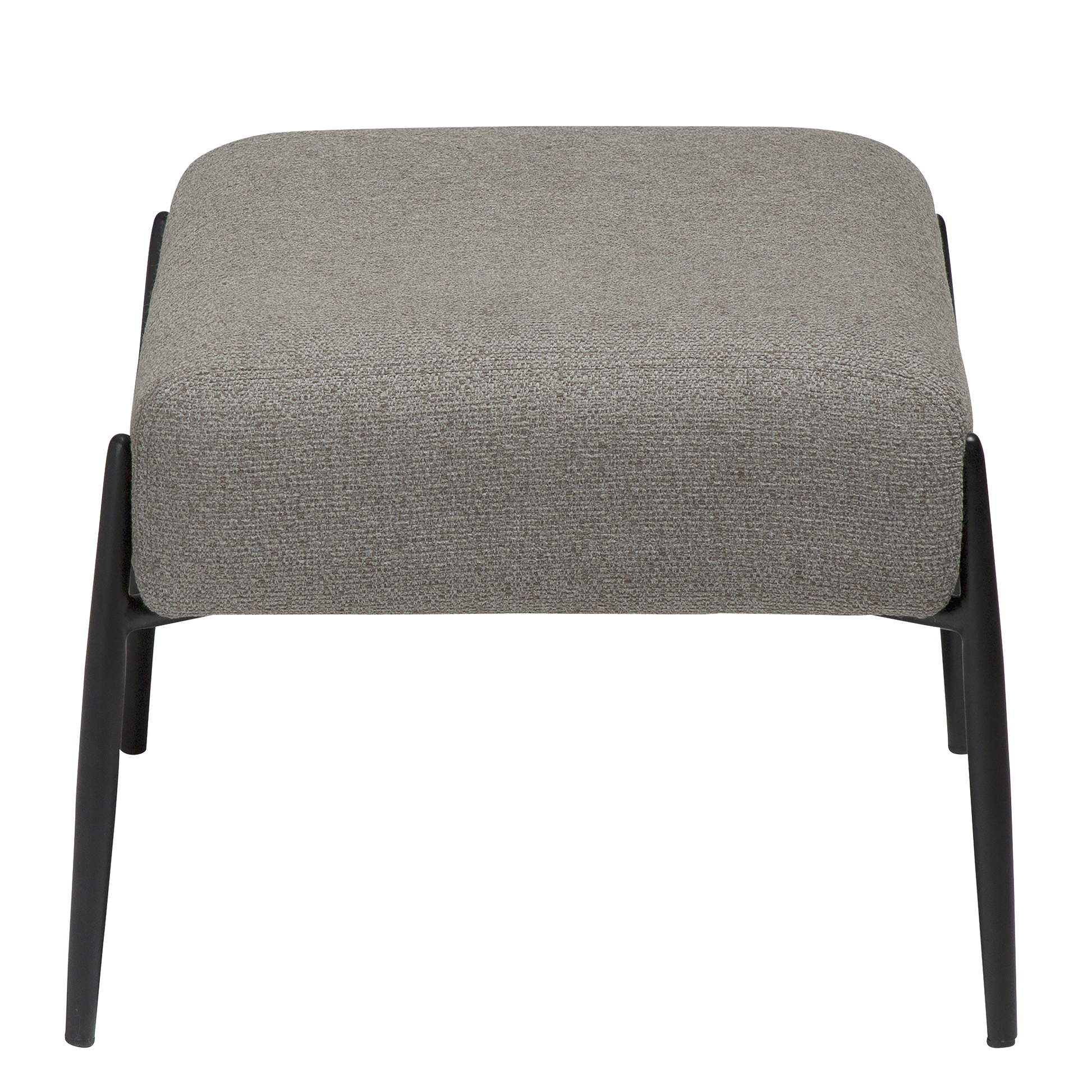 INDIA pebble earth bouclé footstool with black metal legs from AK Interior Living