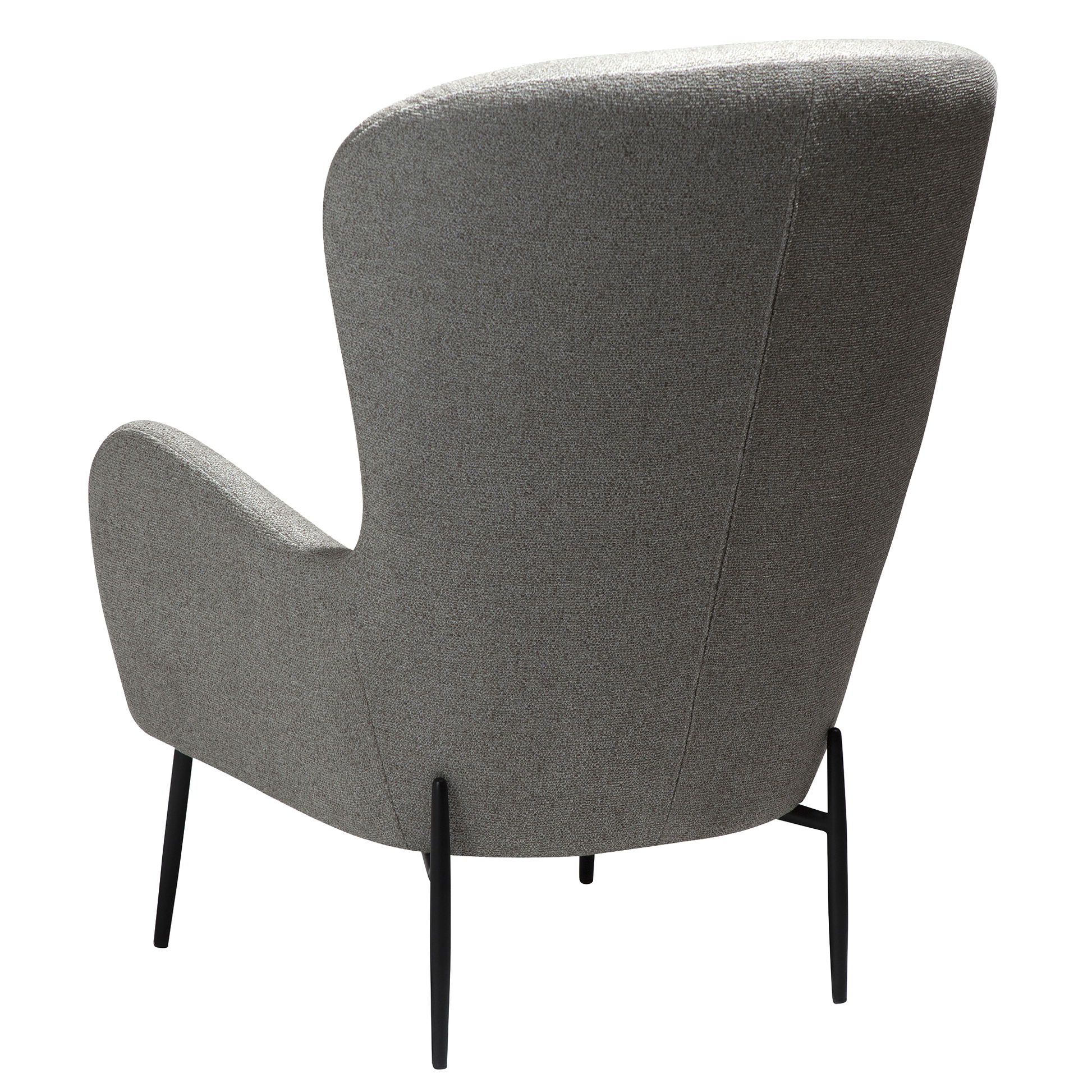 INDIA pebble earth bouclé high-back lounge chair with black metal legs by AK Interior Living