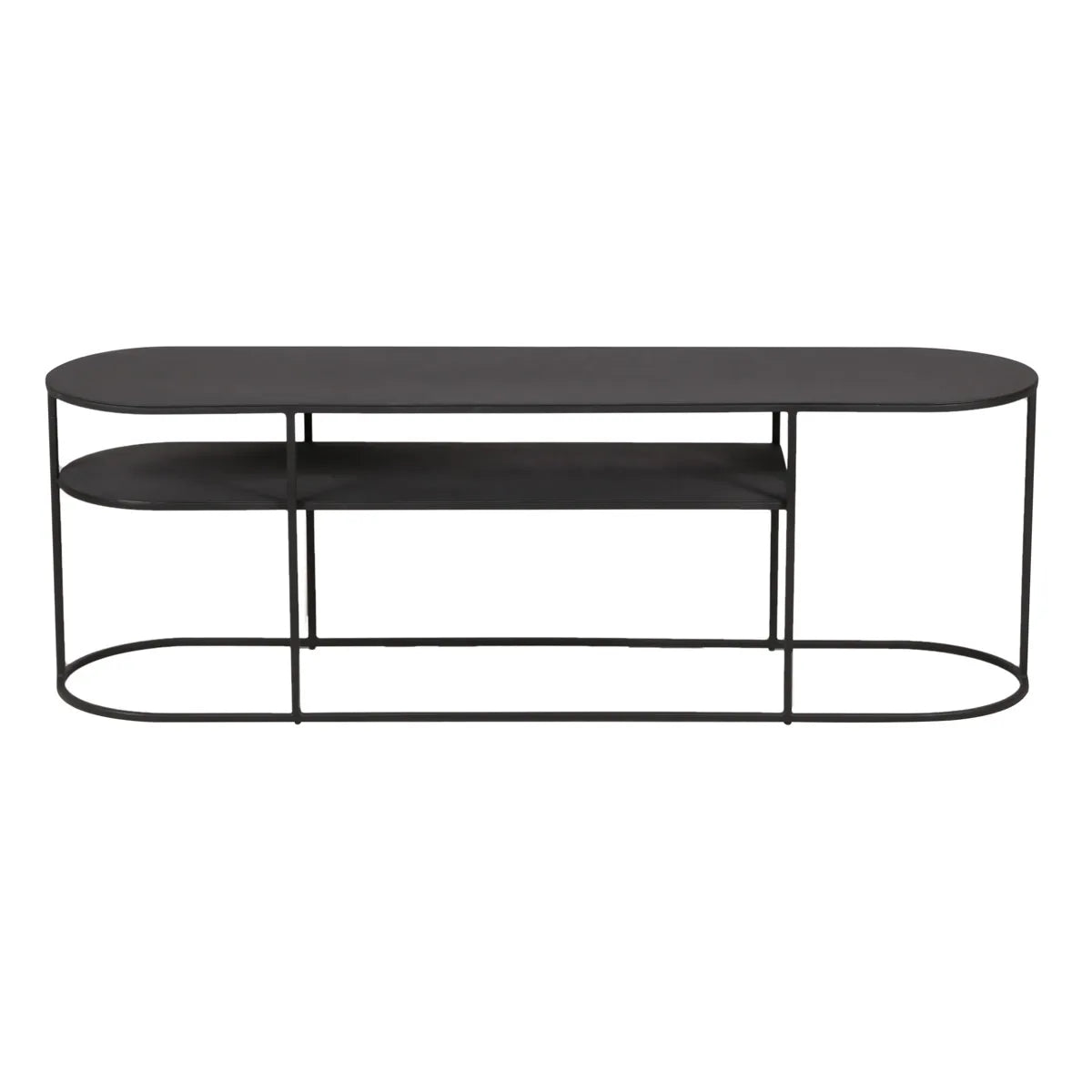 MAEVE black metal coffee table with lower shelf, ideal for contemporary living room settings