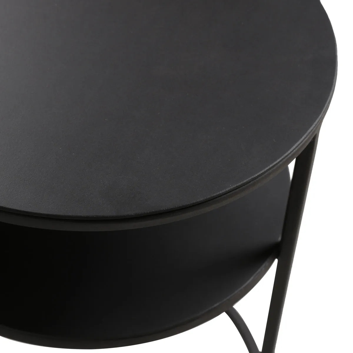 MAEVE black metal coffee table with lower shelf, ideal for contemporary living room settings