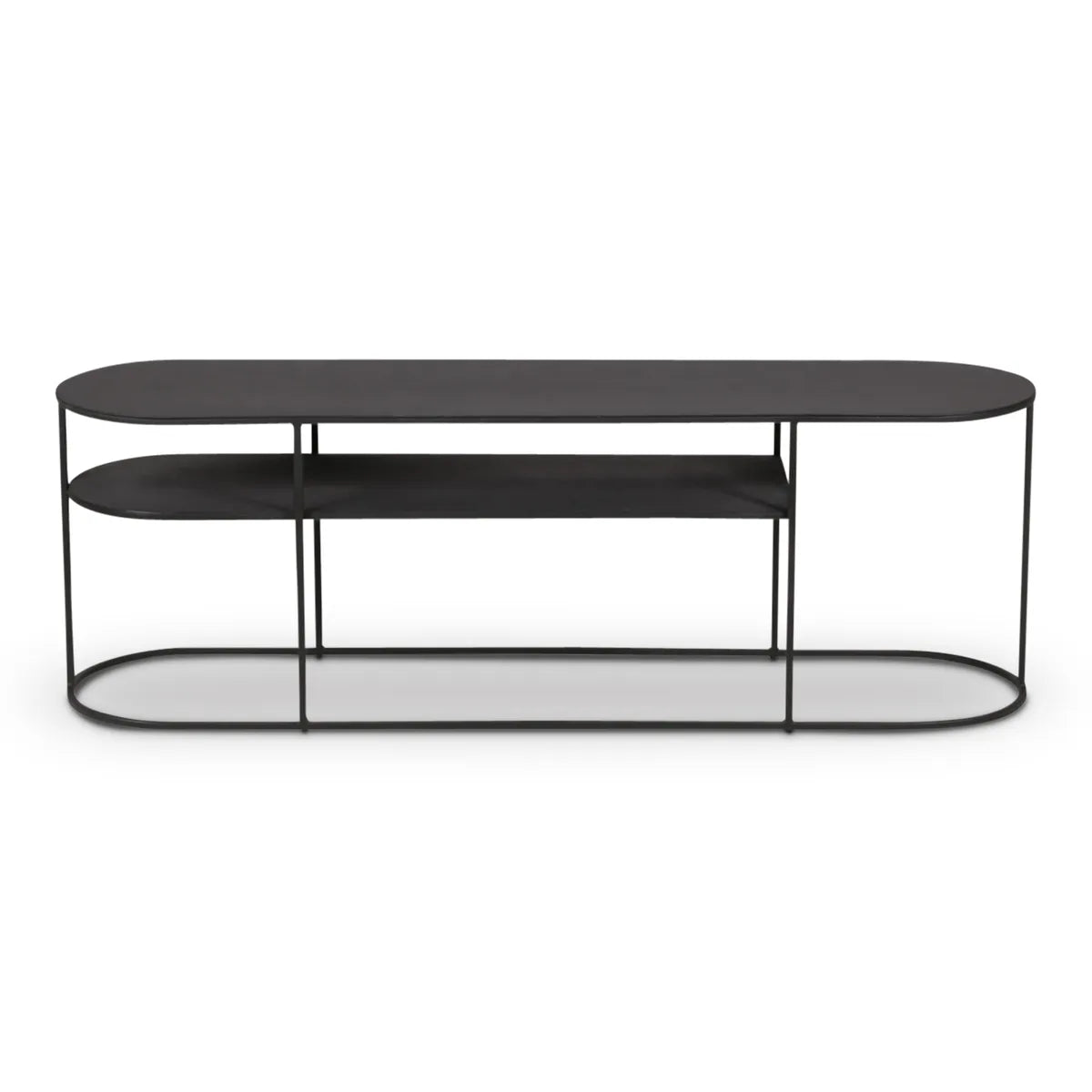 MAEVE black metal coffee table with lower shelf, ideal for contemporary living room settings