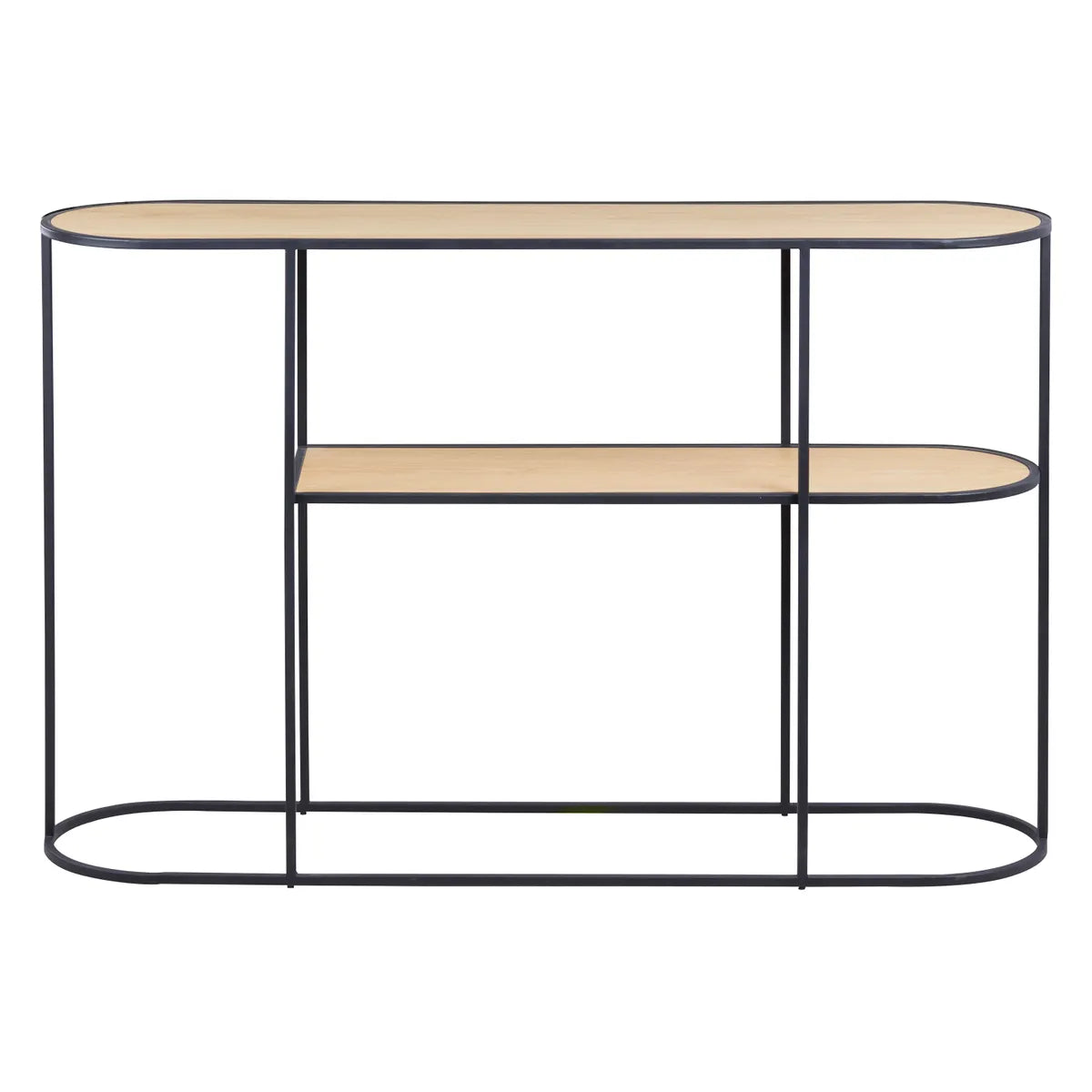 Laia console table with natural oak top and black metal frame – AK Interior Living
