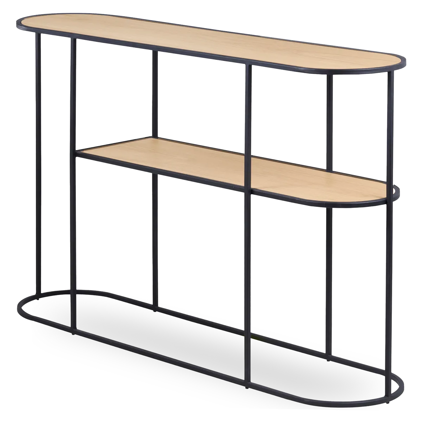 Laia console table with natural oak top and black metal frame – AK Interior Living