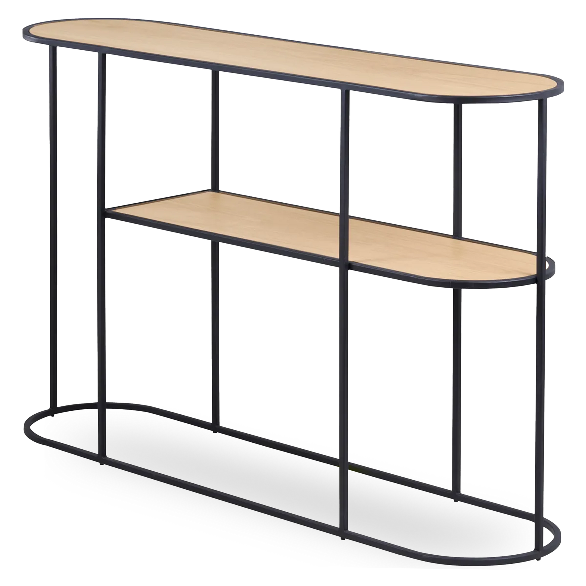 Laia console table with natural oak top and black metal frame – AK Interior Living