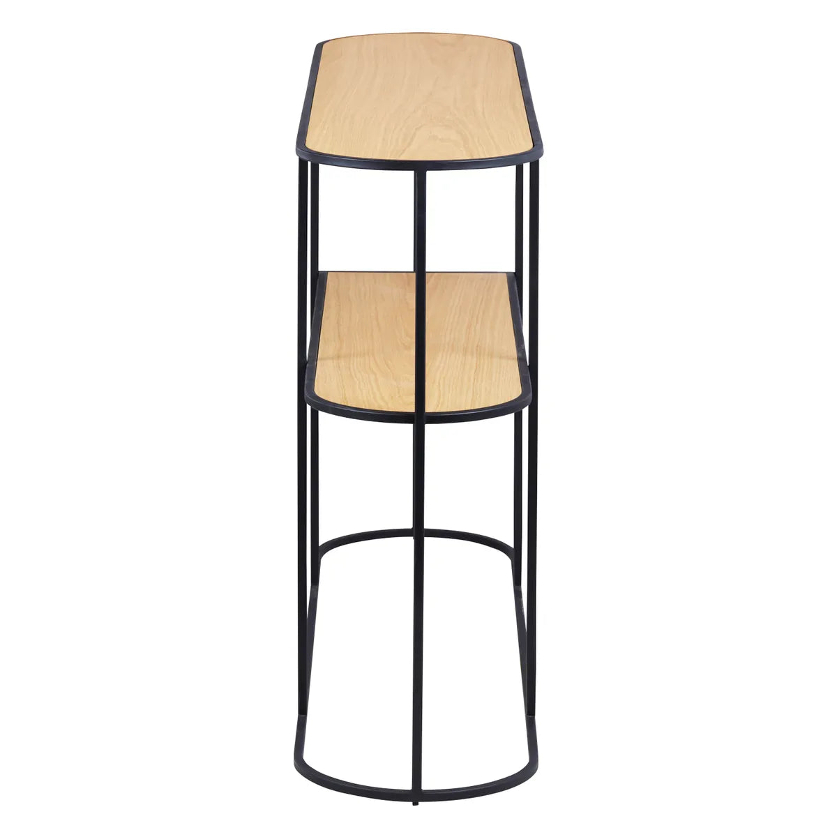 FIA console table with natural oak top and black metal frame, minimalist hallway furniture