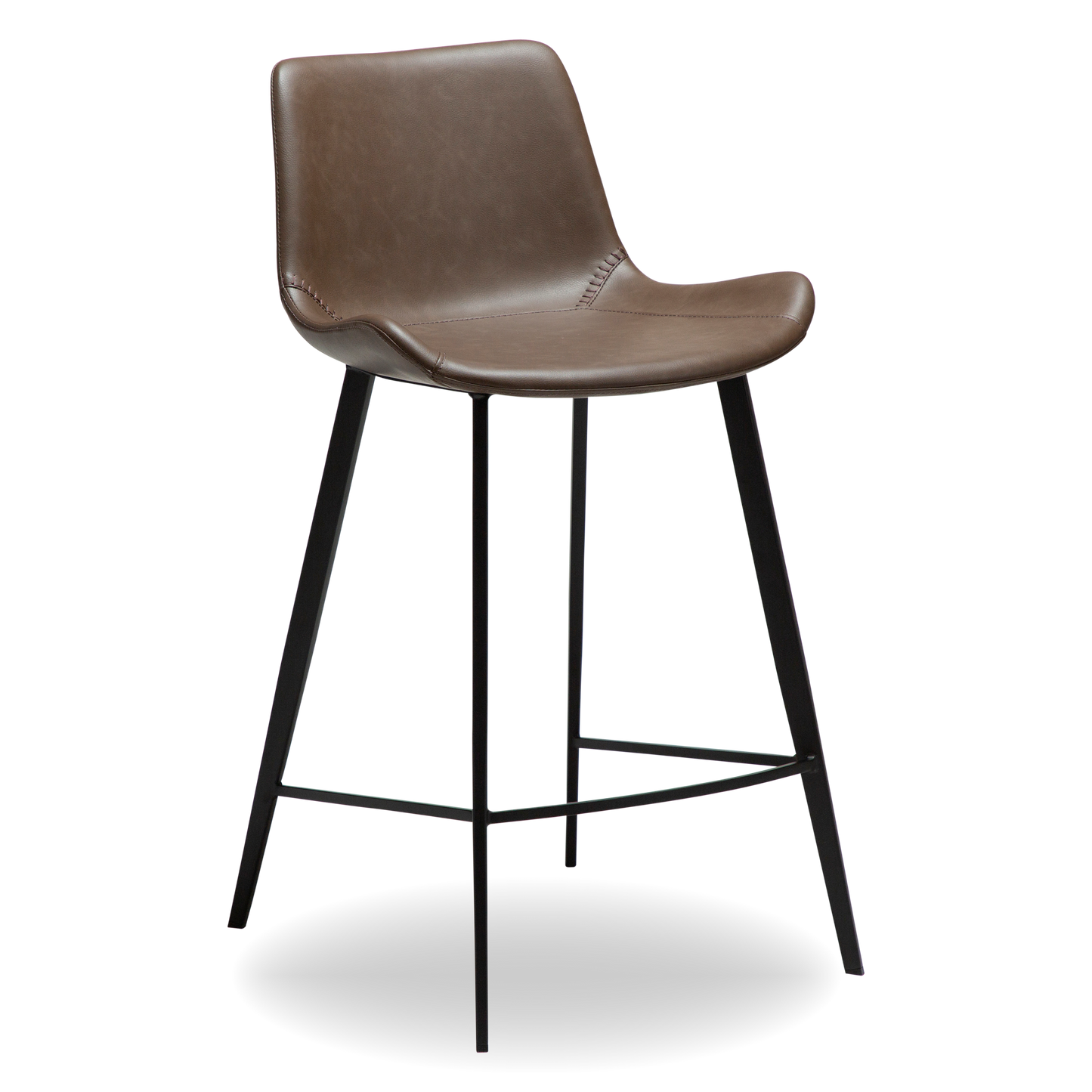 CAL counter stool in Major brown faux leather with black legs – AK Interior Living