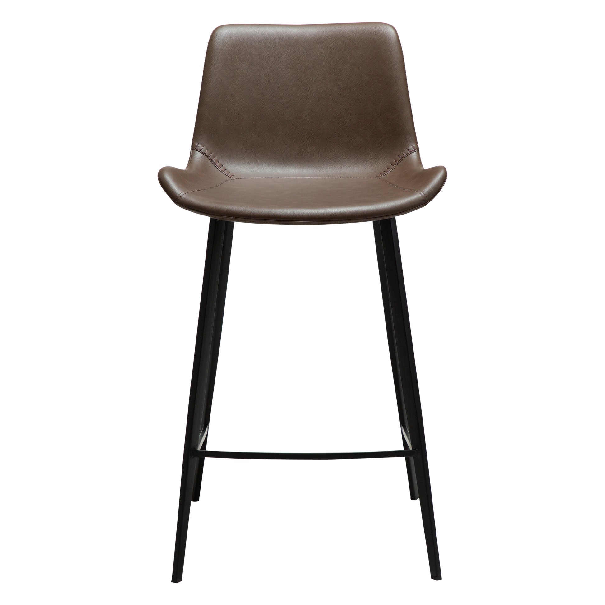 CAL counter stool in Major brown faux leather with black legs – AK Interior Living