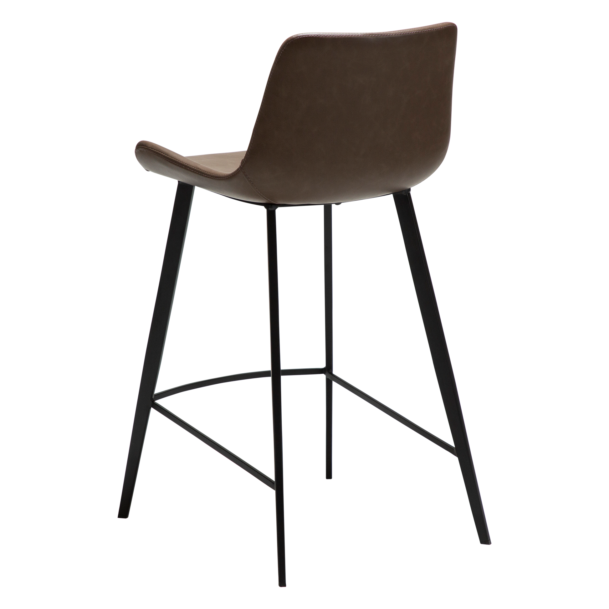 CAL counter stool in Major brown faux leather with black legs – AK Interior Living