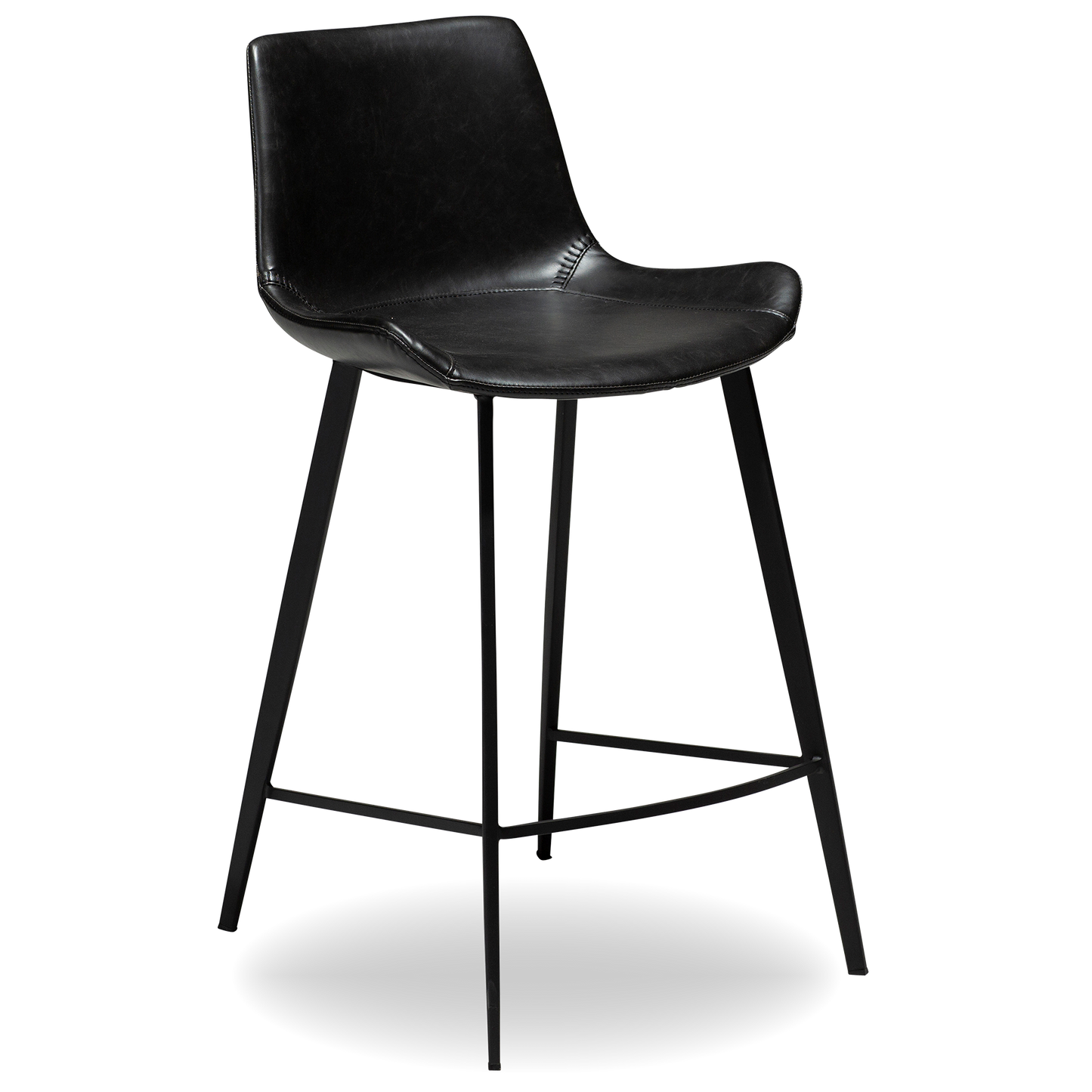 DANI counter stool in vintage black faux leather with black legs – AK Interior Living
