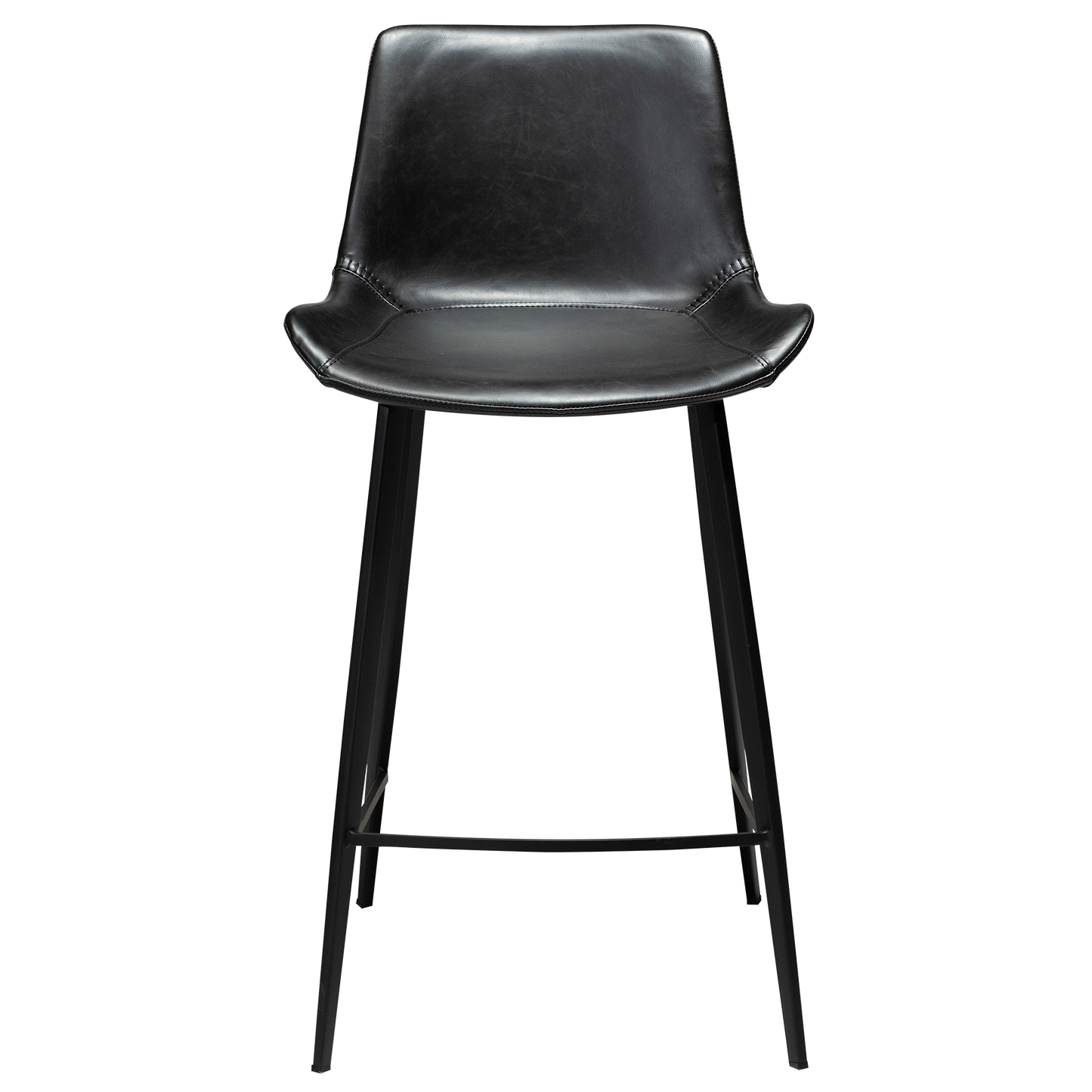 DANI counter stool in vintage black faux leather with black legs – AK Interior Living