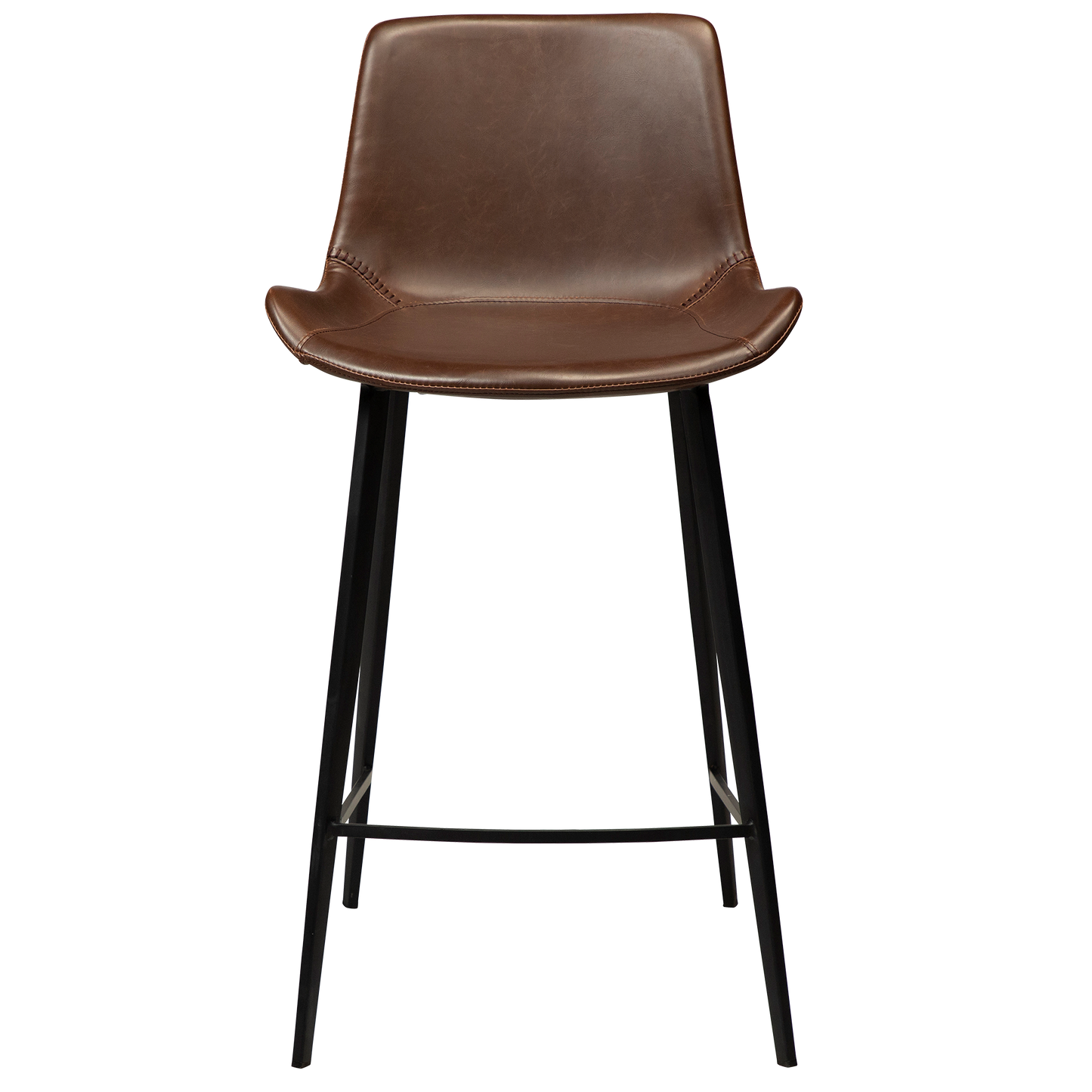 DASHA counter stool in vintage cocoa faux leather with black legs – AK Interior Living