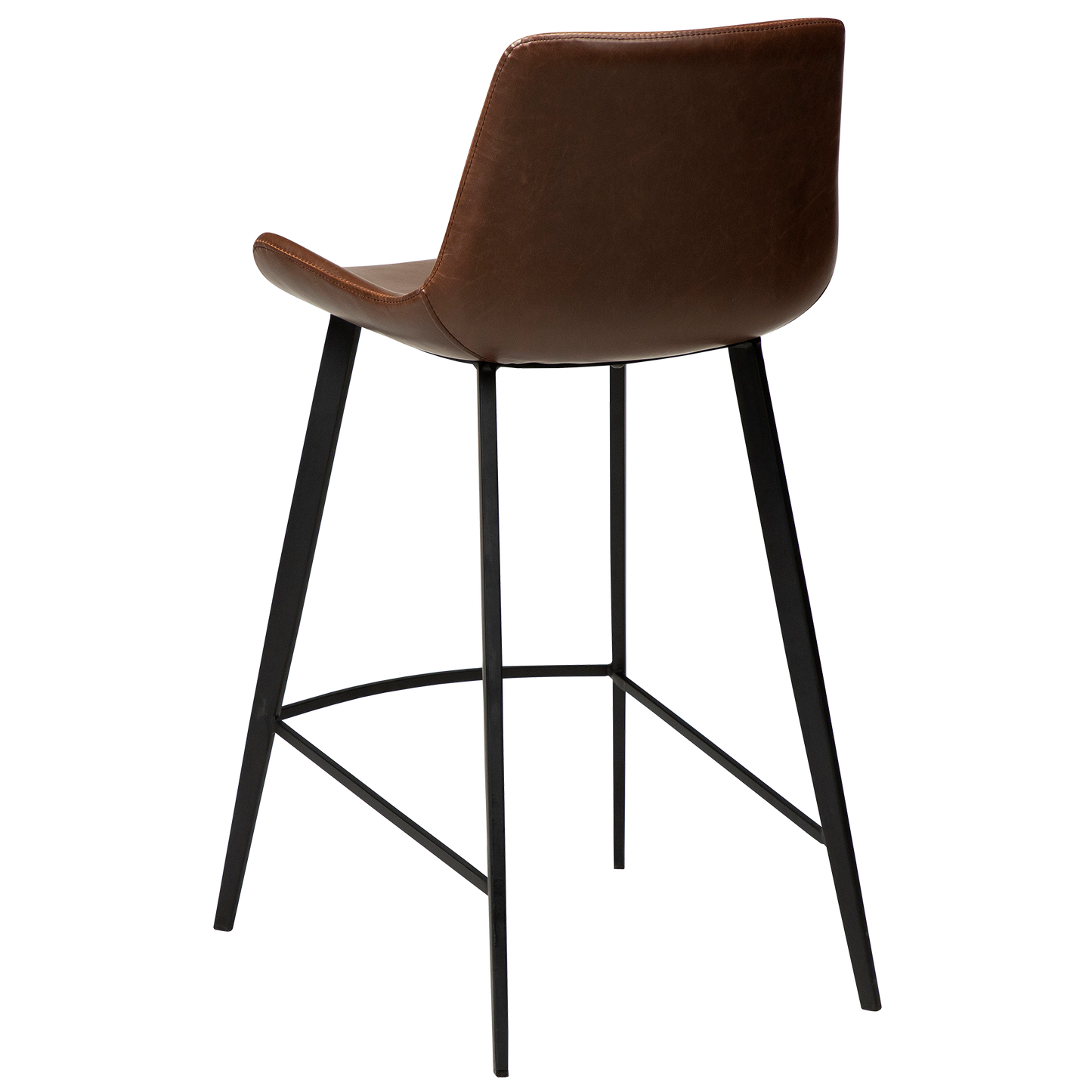 DASHA counter stool in vintage cocoa faux leather with black legs – AK Interior Living