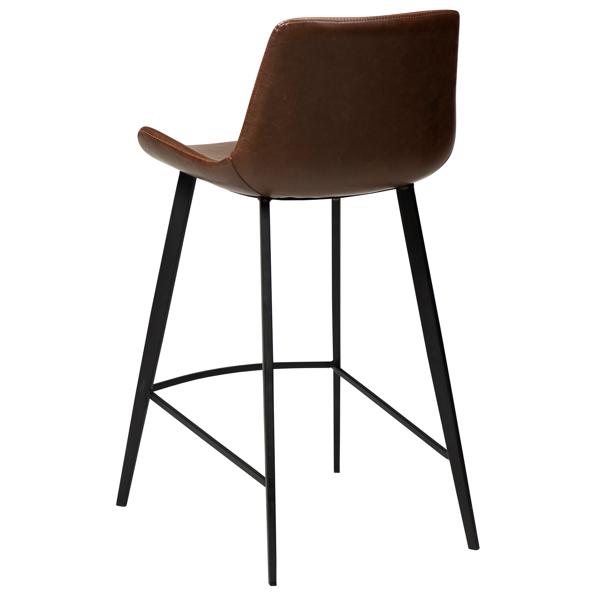 DASHA counter stool in vintage cocoa faux leather with black legs – AK Interior Living