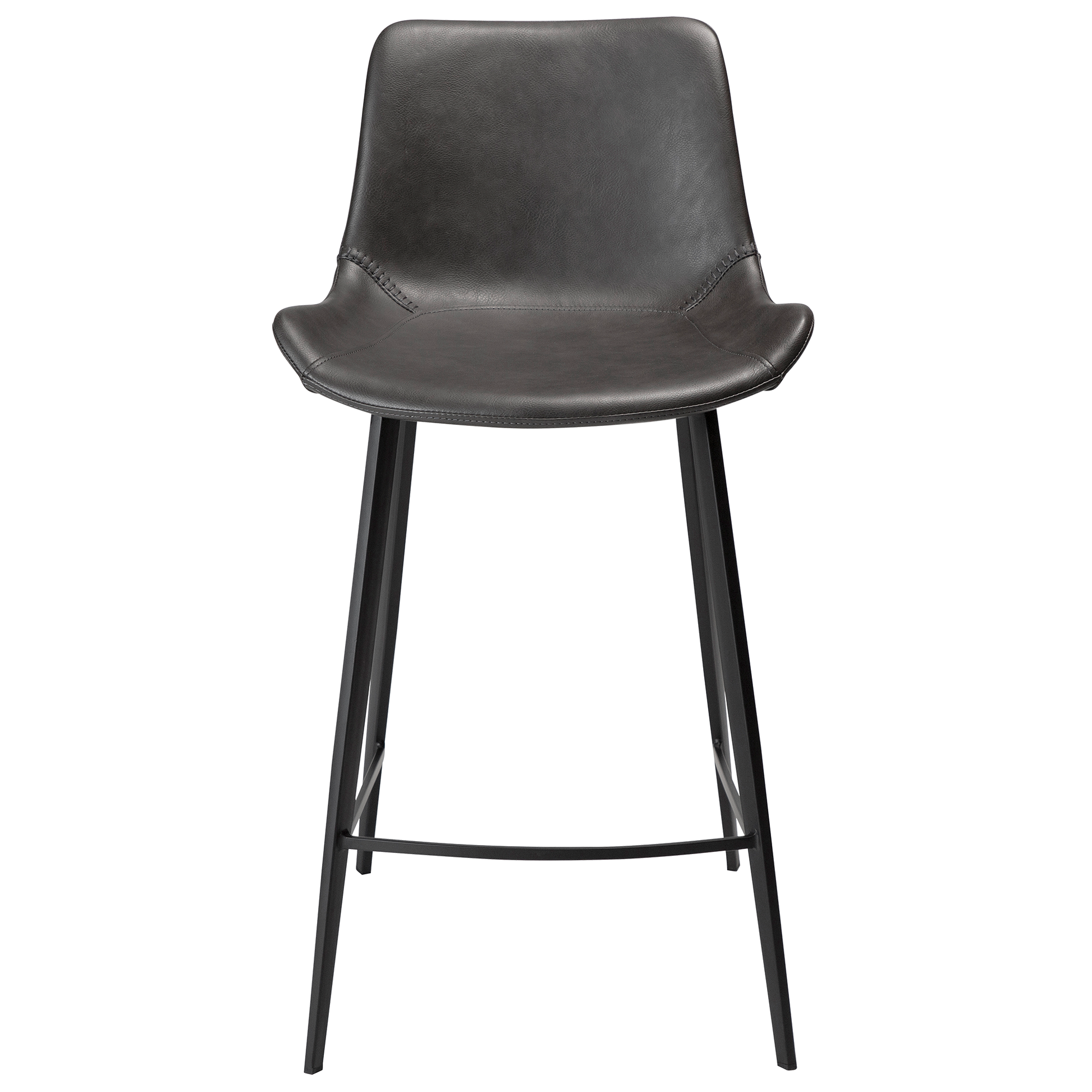 HUGH counter stool in vintage grey artificial leather with black legs – AK Interior Living
